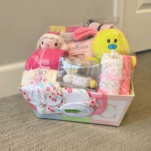 NWT Welcome Baby Girl gift basket - brand new in packaging